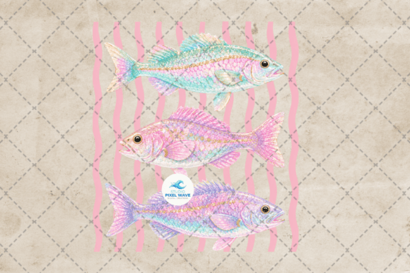 Download Pastel Glitter Fish Stripes Summer Png - Premium Resources